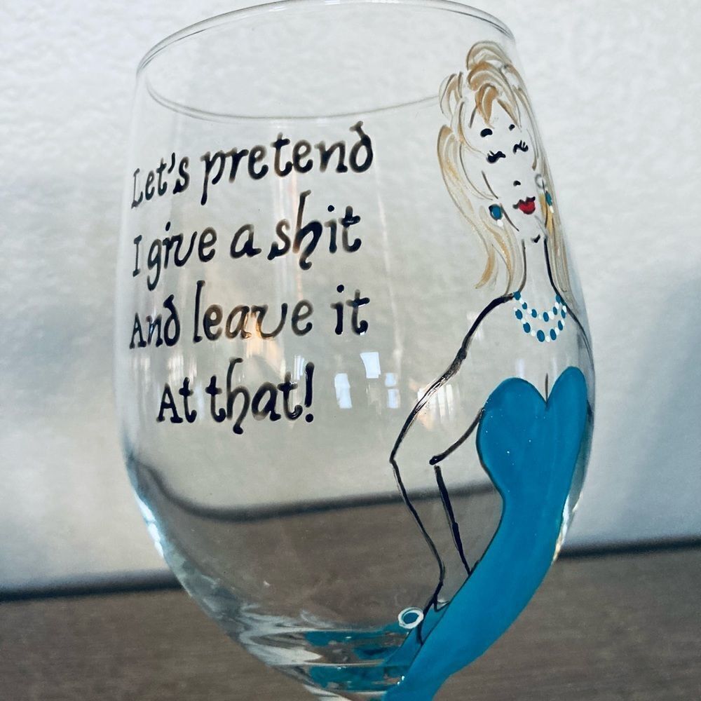 Funny Girlfriend Gift Painted Wine Glass